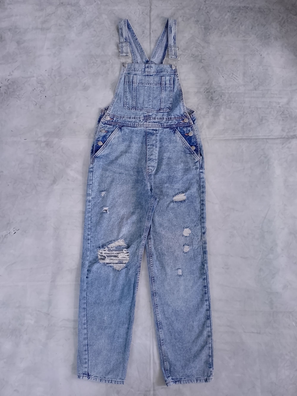 Bluenotes Light Blue Distressed Denim Overalls